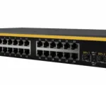 Peplink 24 Port SD Switch Rugged - 250W Power Budget - Front View - LAN, USB, Console